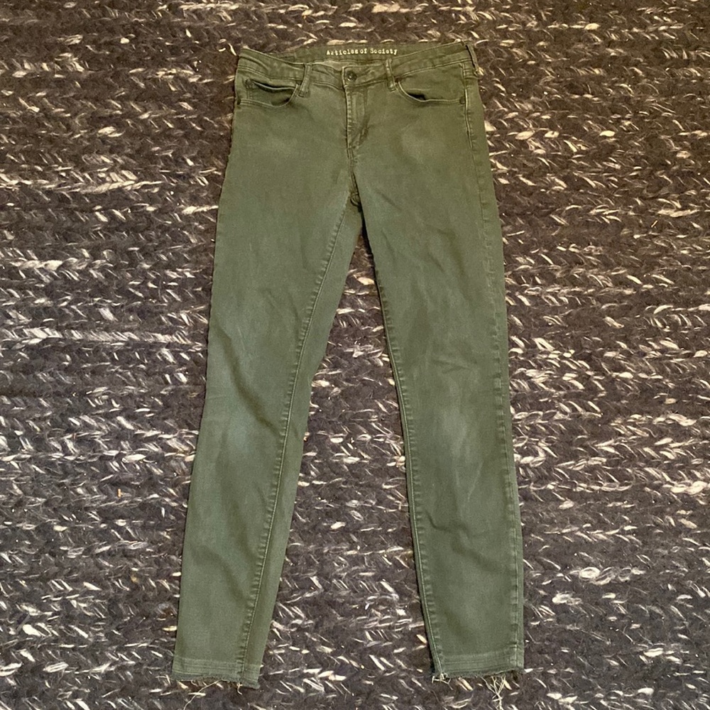 Articles of Society Dark Green Skinny Jean